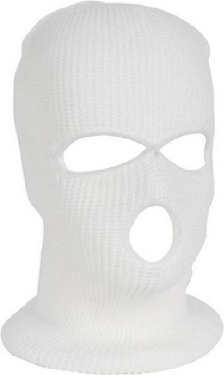 Three-Hole Balaclava | Facemask | Ski Hat | Bivouac | Winter Sports | Motorcycle/Skipper/Cycling Hat | Universal / One Size | White - Image 3