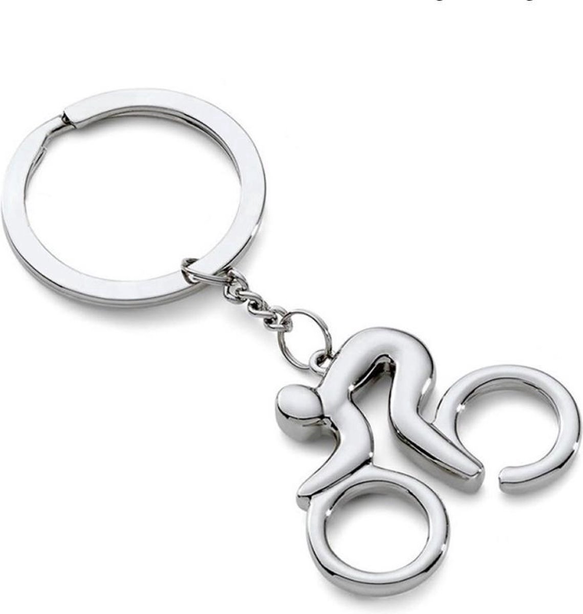 Cyclist Keychain | Key Holder | Road Bike Keychain | Cycling Keychain | Stainless Steel | Silver - Image 2