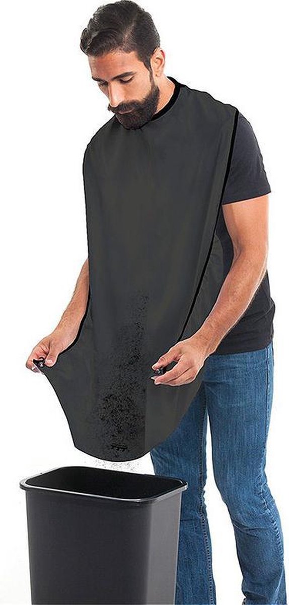 Beard apron - beard cape - includes 2 suction cups - Lightweight - Black - Image 1