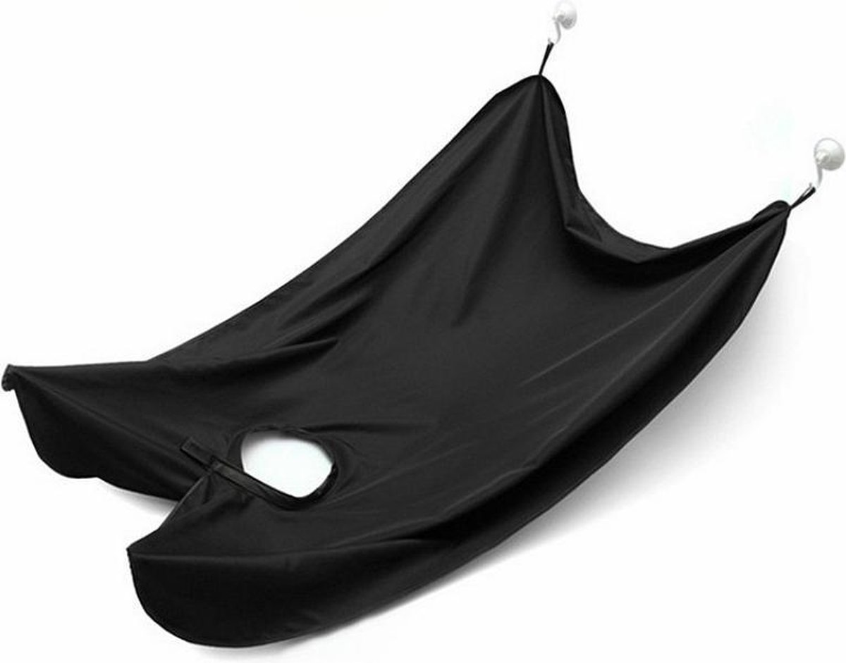 Beard apron - beard cape - includes 2 suction cups - Lightweight - Black - Image 2