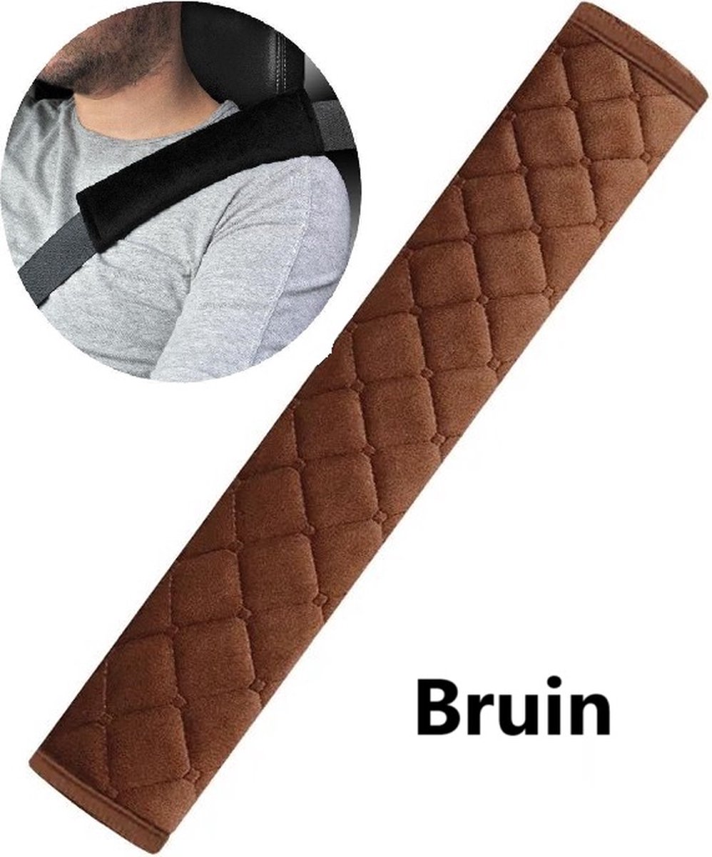 Luxury Car Seatbelt Cover | Seatbelt Protector | Seatbelt Cushion | Car Safety | Safety Belt Cushion Pads | Brown - Image 2