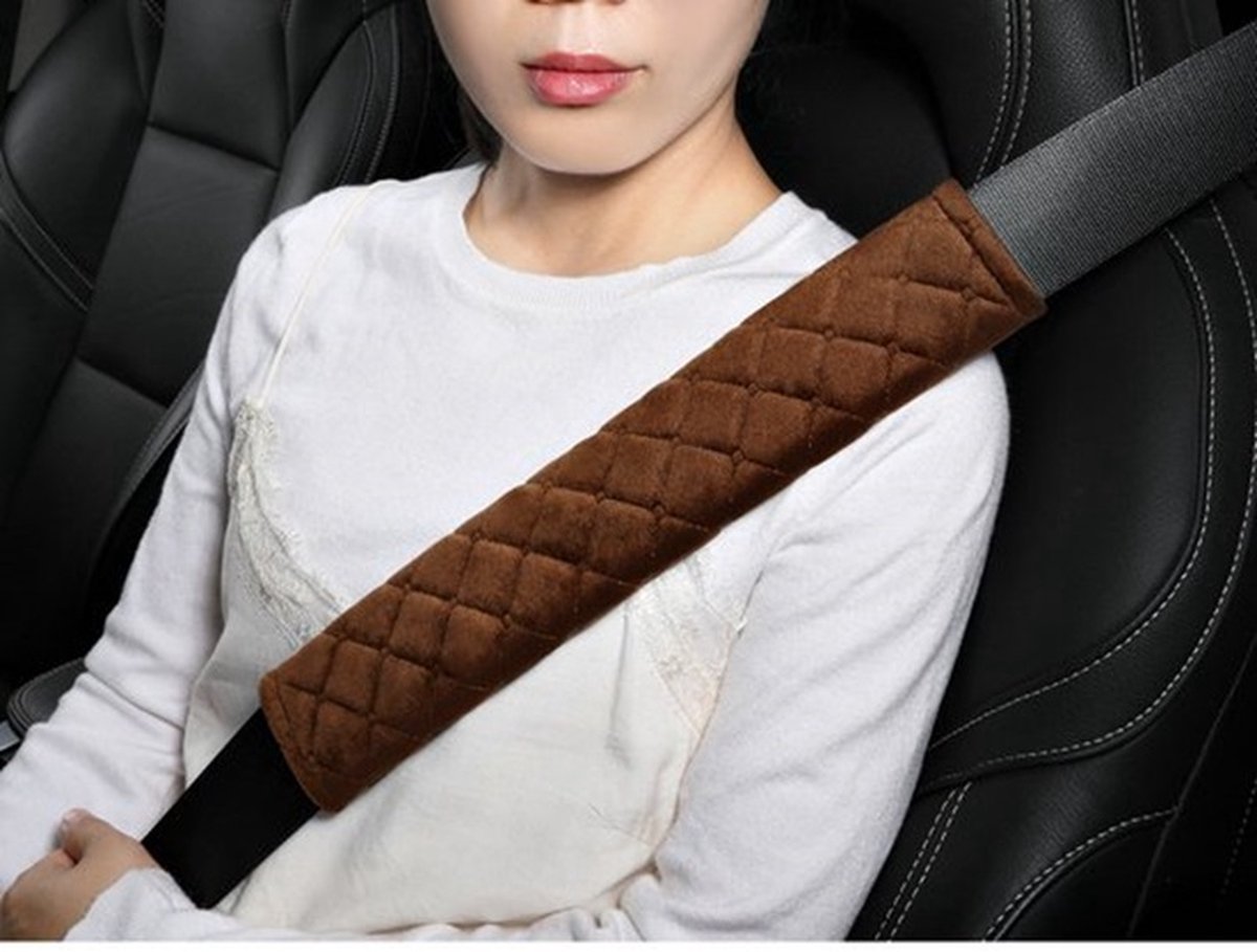 Luxury Car Seatbelt Cover | Seatbelt Protector | Seatbelt Cushion | Car Safety | Safety Belt Cushion Pads | Brown - Image 3