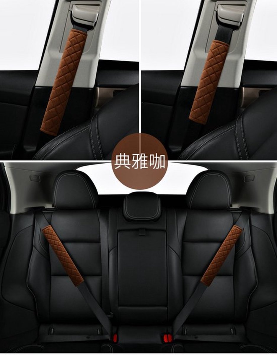 Luxury Car Seatbelt Cover | Seatbelt Protector | Seatbelt Cushion | Car Safety | Safety Belt Cushion Pads | Brown - Image 4