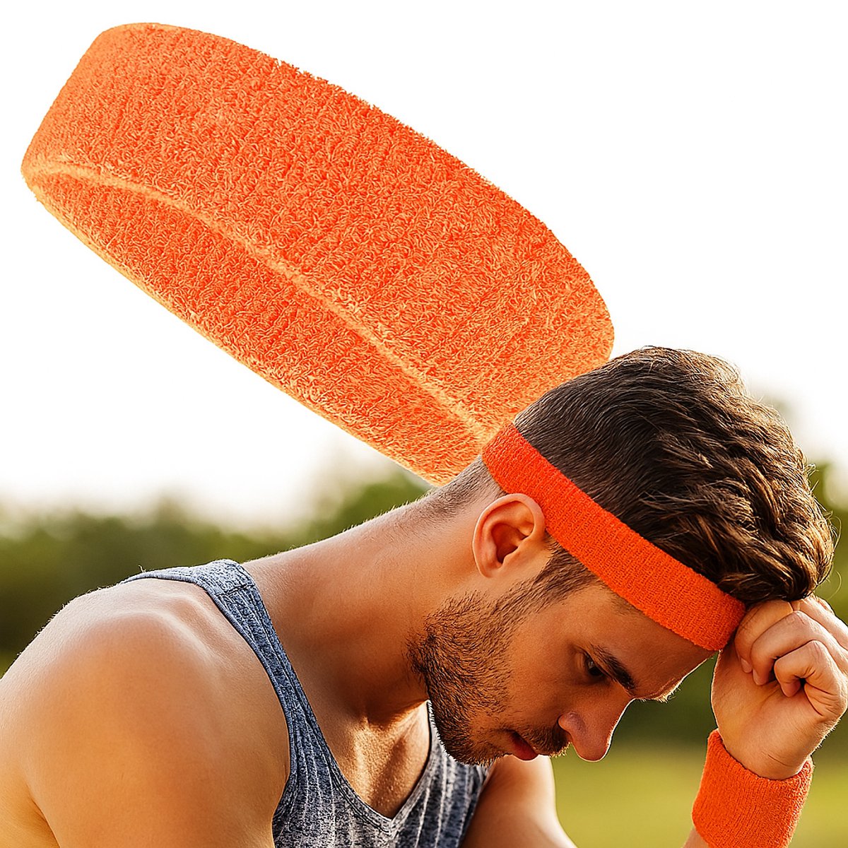 Headband | Headband | Sweatband | Sweatbands | Head | Sports band | Orange - Image 1