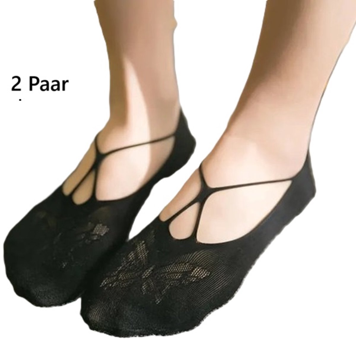 2 Pairs Comfortable Butterfly Sockliners | Footers | Socks | Ankle Socks | For Size 36-42 | Black - Image 1