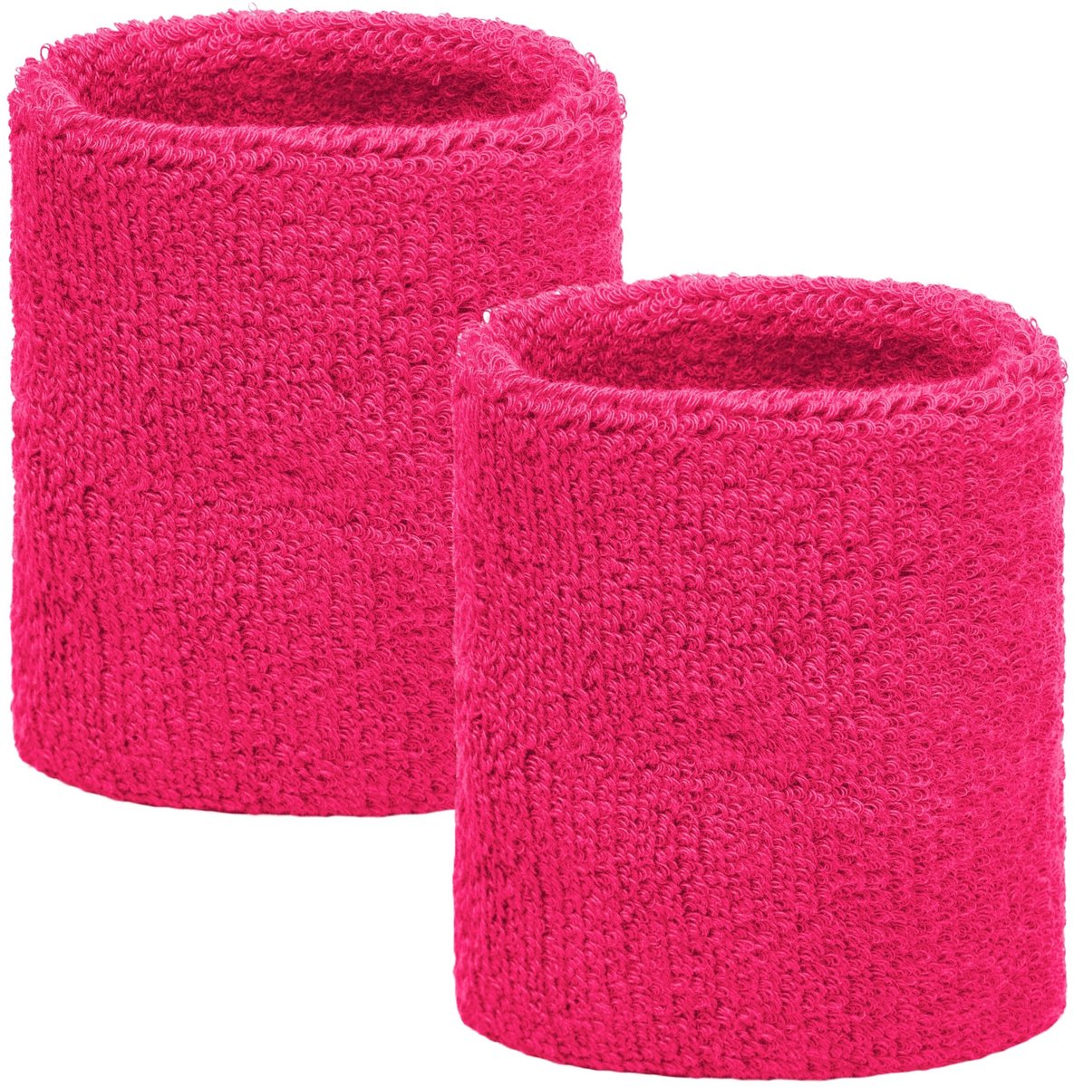 Fuchsia wrist sweatbands 2 pieces - Image 1