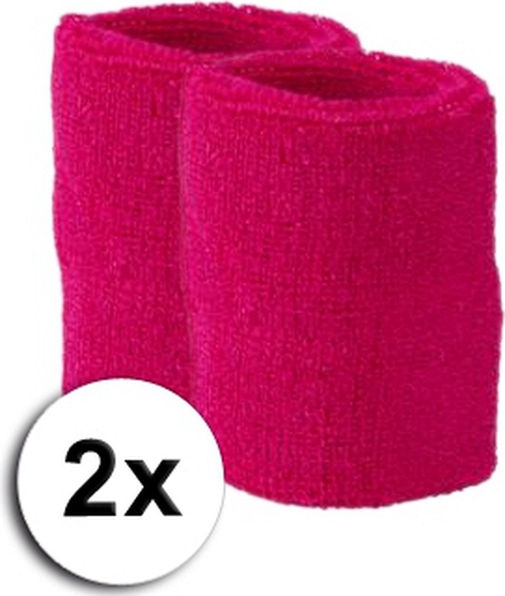 Fuchsia wrist sweatbands 2 pieces - Image 5