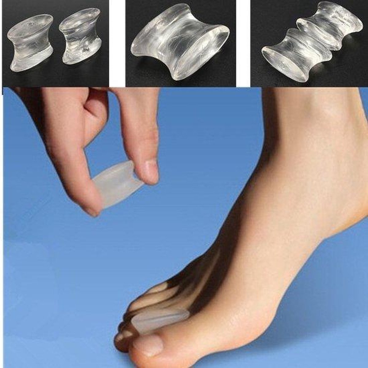 Hallux Valgus Classic Silicone Toe Separator - Toe Corrector - 2 pieces - Image 1
