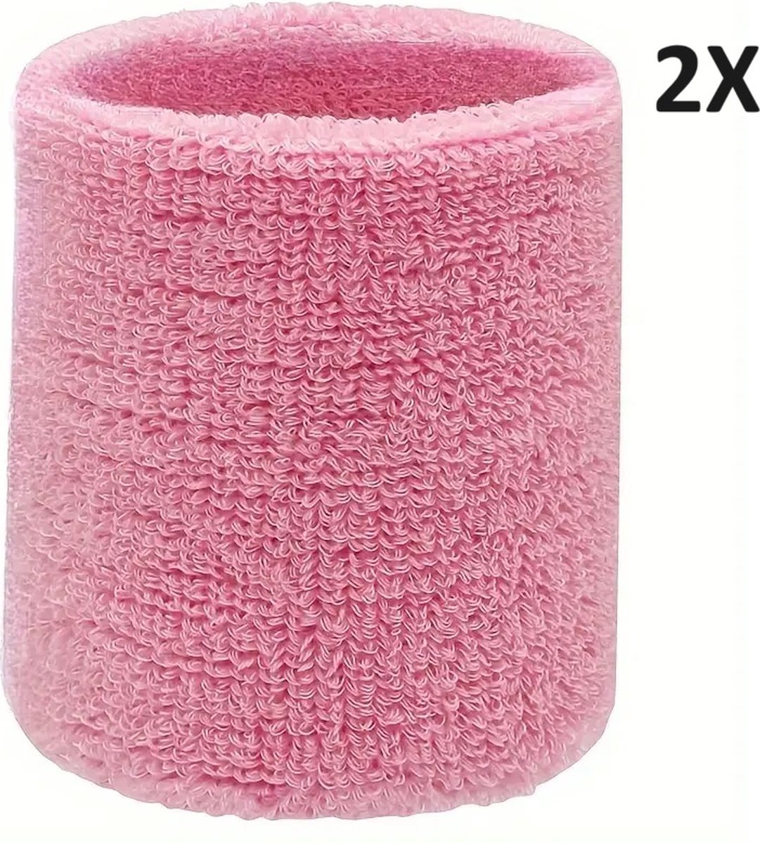 Wristbands Set of 2 | Sweatband | Sweatbands | Wrist | Sports Bands | 1 Piece | 8 x 8 CM | Light Pink - Image 1