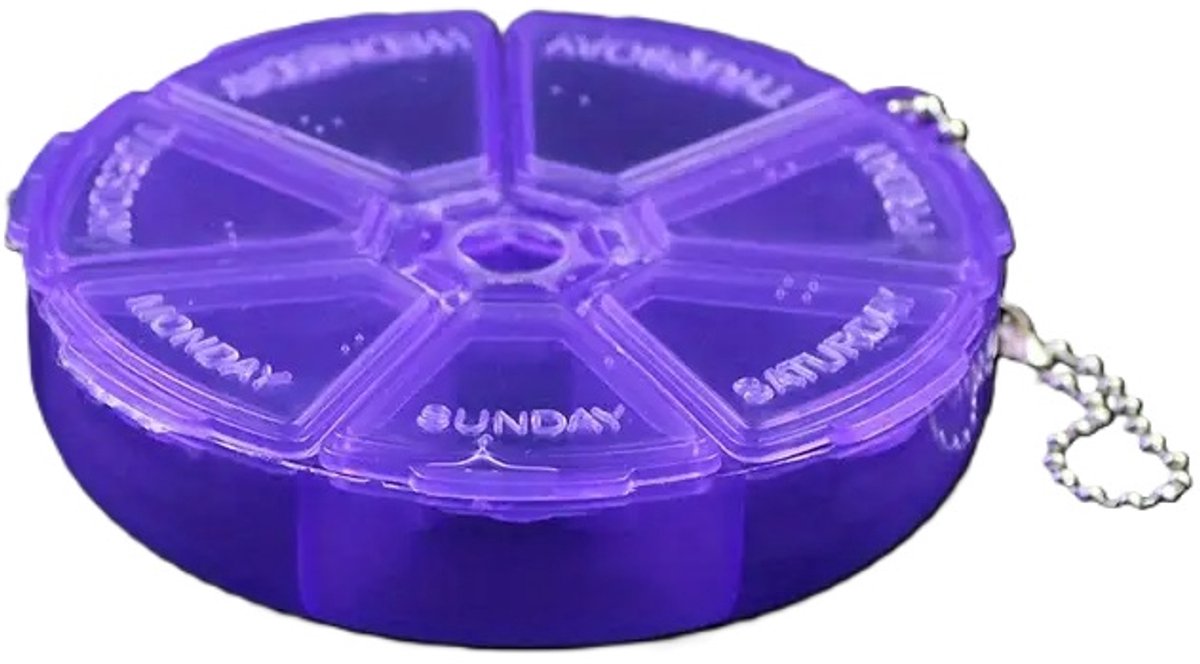 Pill box | Pill box | Medicine box | Tablet dispenser | Pill box | 7 days | Purple - Image 1