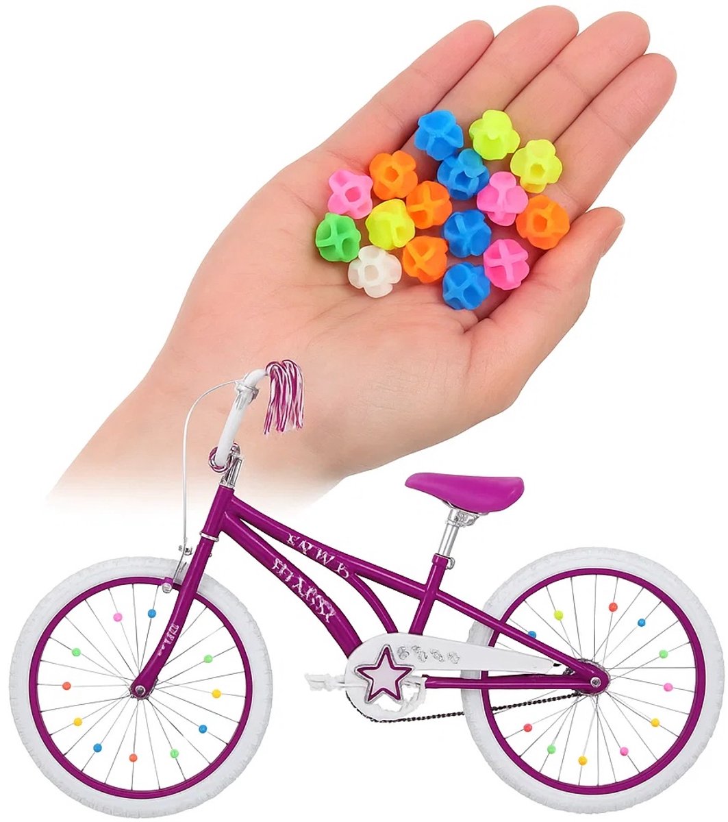 Spoke Beads Bicycle Wheel 36 Pieces | Spoke Reflectors | Glow In Dark | Wheel Reflectors Children's Bicycle | Multicolor - Image 1