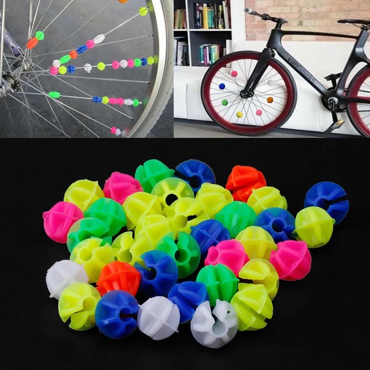 Spoke Beads Bicycle Wheel 36 Pieces | Spoke Reflectors | Glow In Dark | Wheel Reflectors Children's Bicycle | Multicolor - Image 3