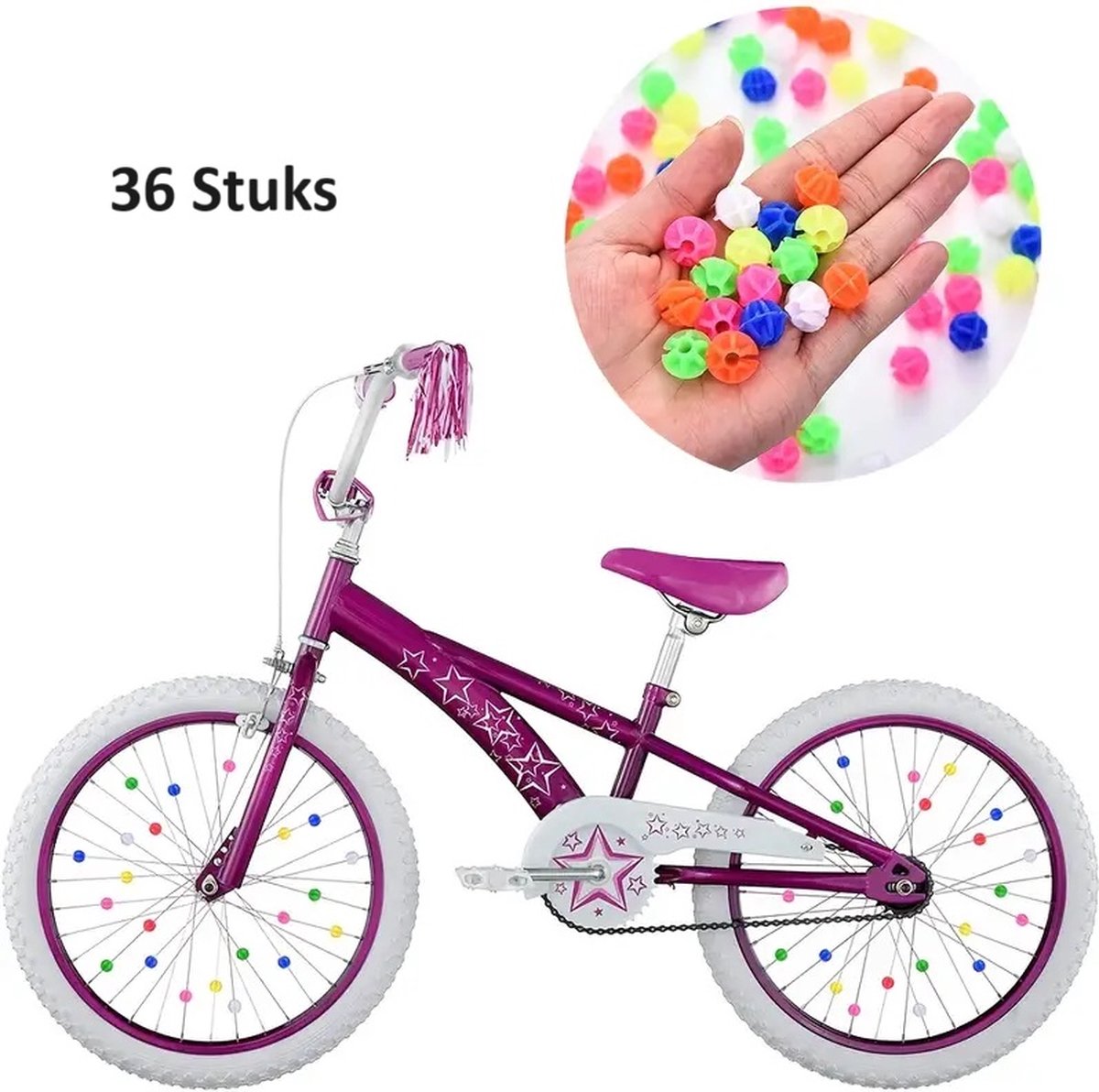 Spoke Beads Bicycle Wheel 36 Pieces | Spoke Reflectors | Glow In Dark | Wheel Reflectors Children's Bicycle | Multicolor - Image 5