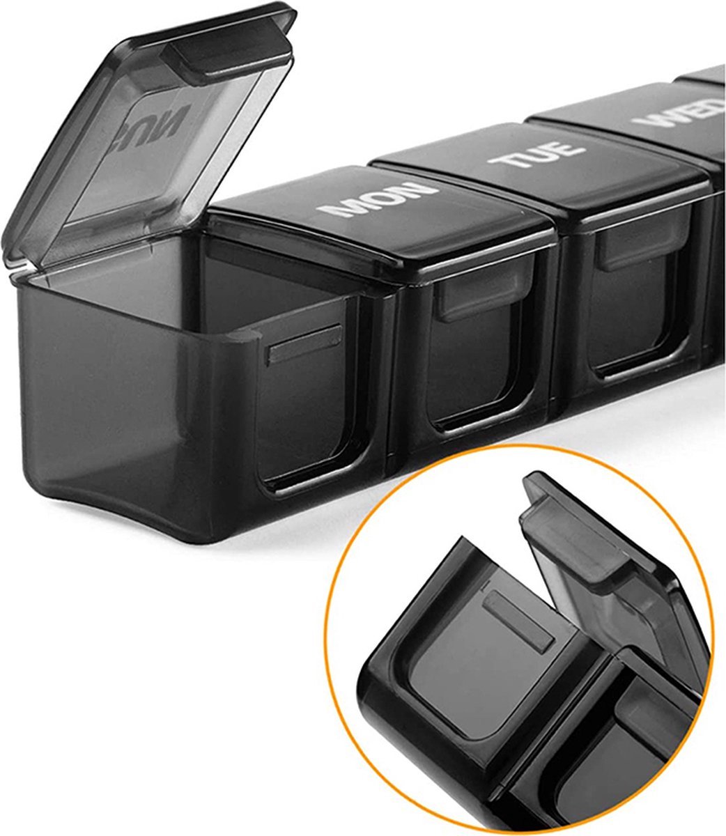 Pill Box | Pill Box | Medicine Box | XXL Pill Box | Sunday to Saturday | 7 Days | 1 Week | Transparent - Image 2