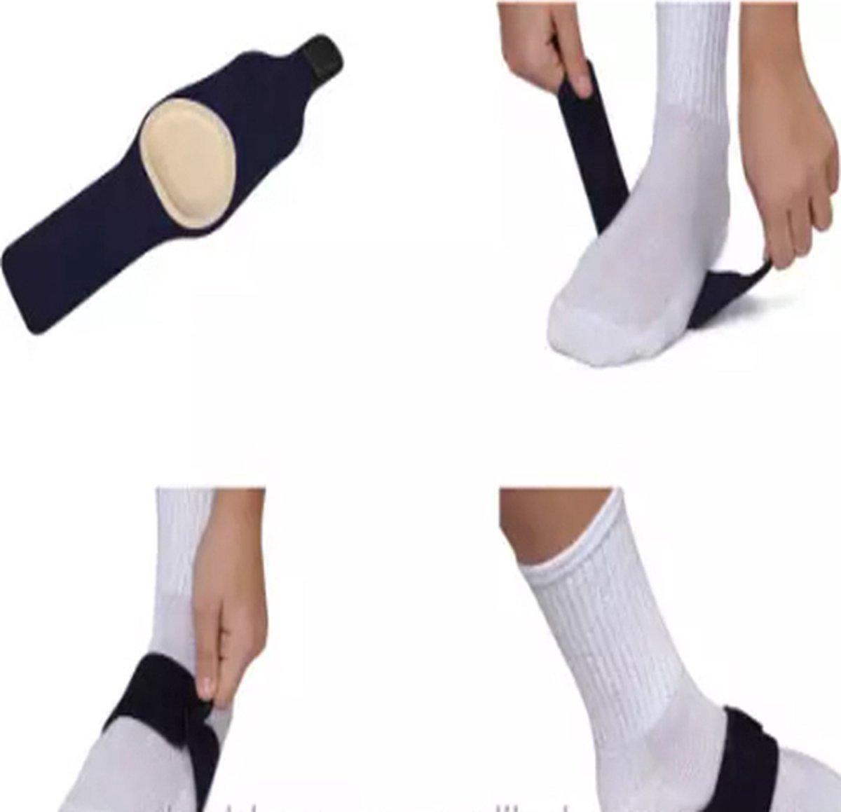 Elastic Midfoot Support Cushions | Arch Brace | Insoles for Flat Feet | Brace for Flat Feet | Adjustable | Black | 2 Pieces - Image 3