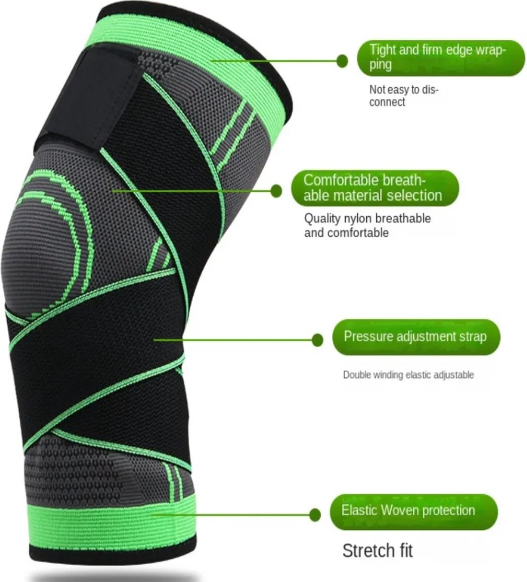 3D Compression Knee Brace | Knee Support | Knee Protector | Knee Bandage | Knee Support | 1 Piece | Adjustable Compression Level | Size XL - Image 5