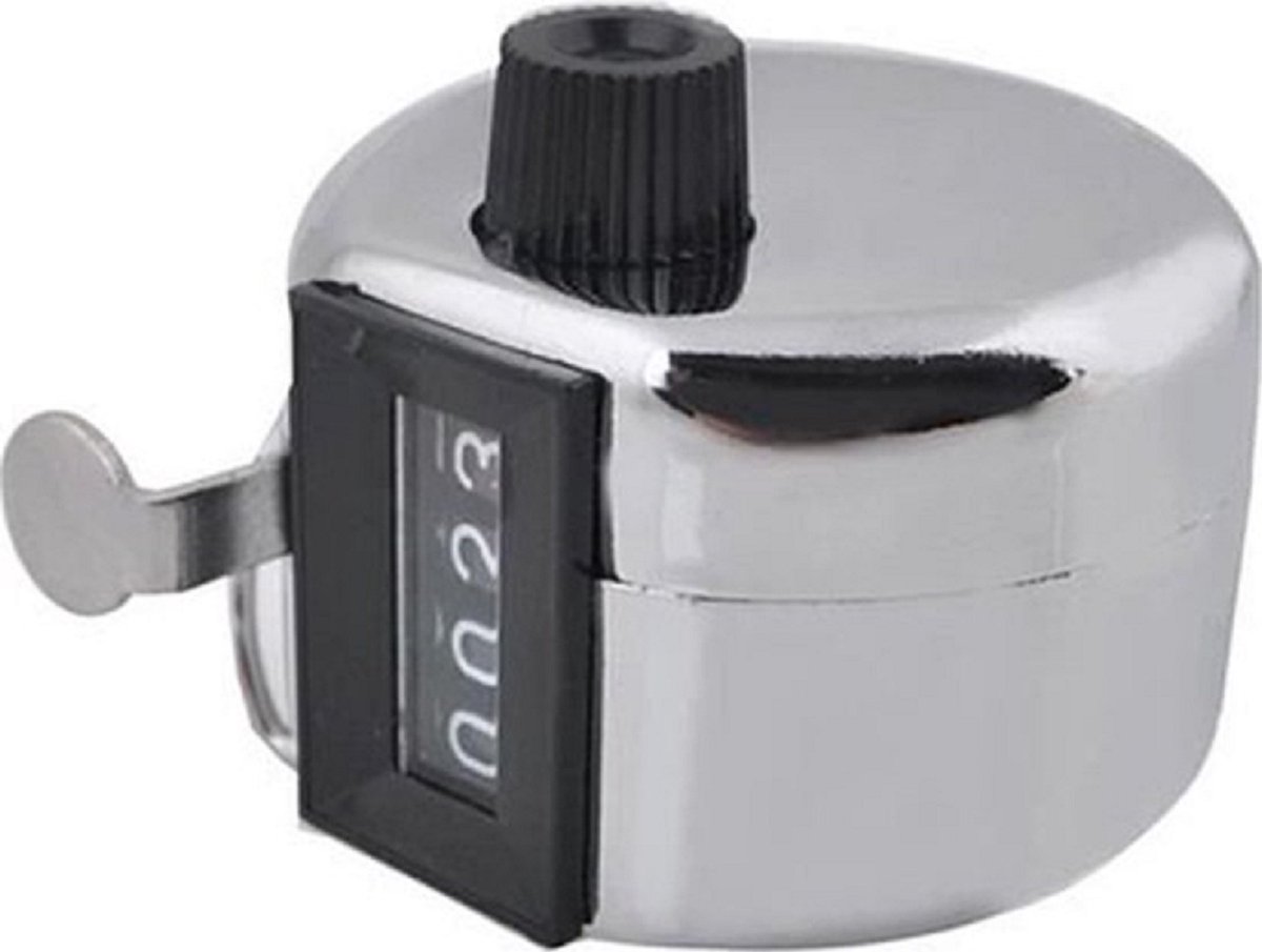 Handheld Counter | People Counter | Manual Click Counter | 4-Digit | Silver | 2 Pieces! - Image 1