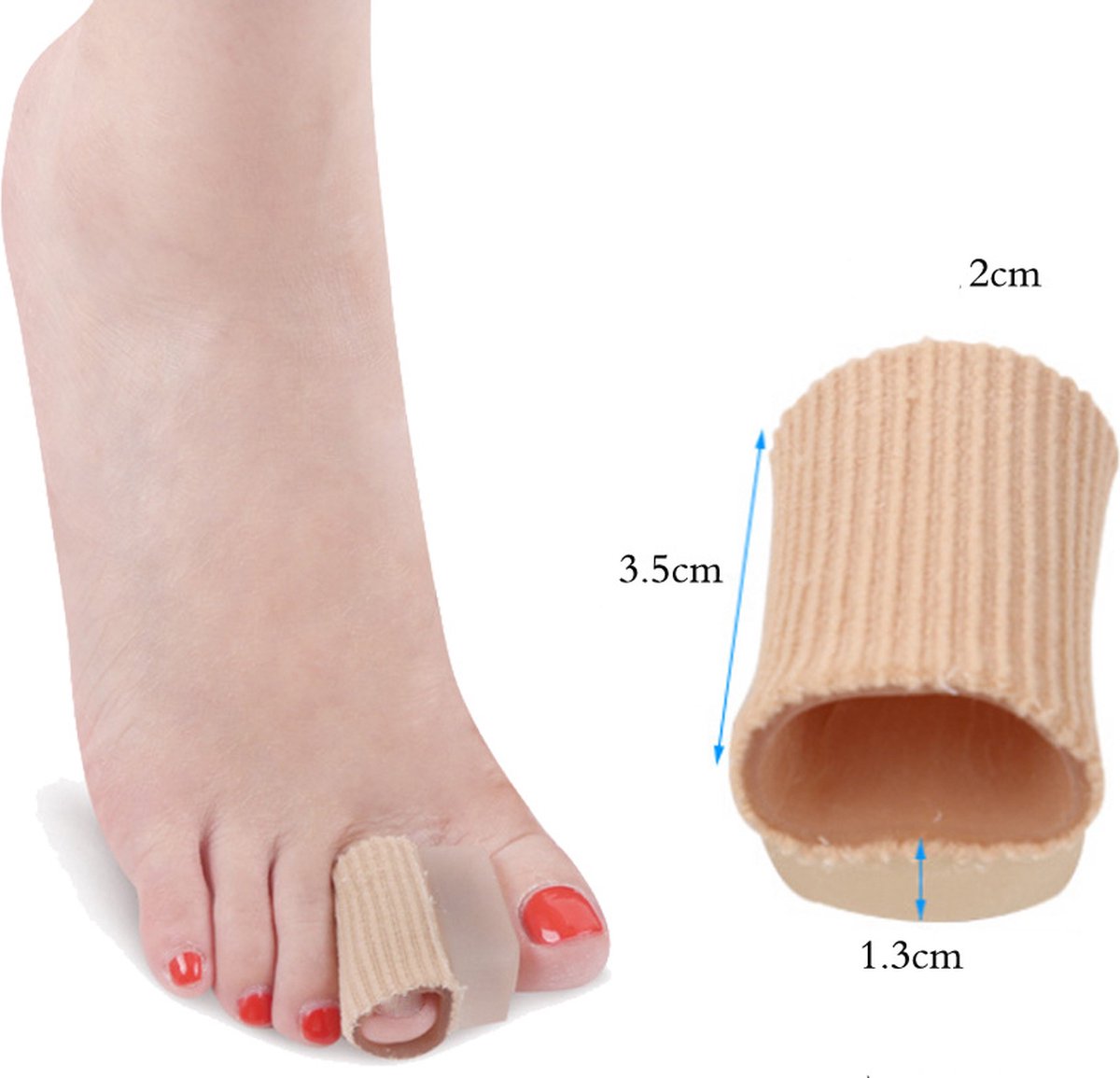 Hallux Valgus Gel Toe Corrector | Toe Spreader | Toe Straightener | Toe Straightener | Beige | 1 Pair - Image 3