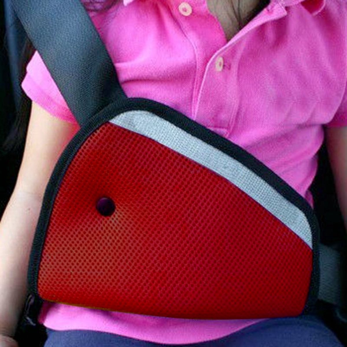 Car Seatbelt Cover | Child Seatbelt Protector | Child Seatbelt Cushion | Seatbelt Tensioner | Child Safety | Red - Image 1