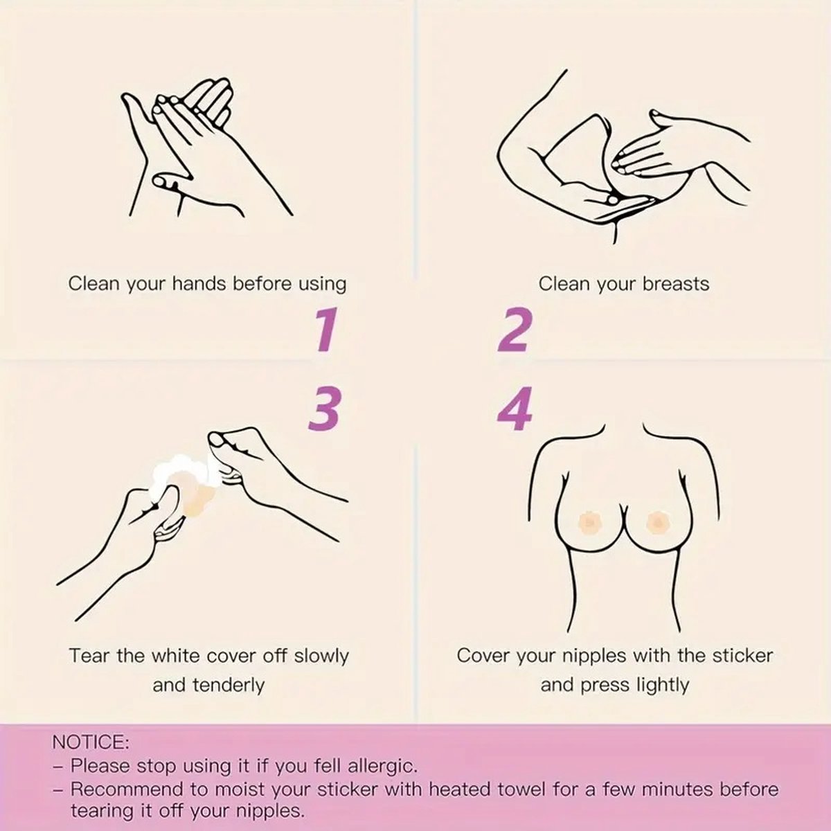 5 Pairs Round Nipple Covers | Nipple Stickers | Breast Covers | Nipple Stickers | Nipple Covers | Stick-on Bra | Beige - Image 5