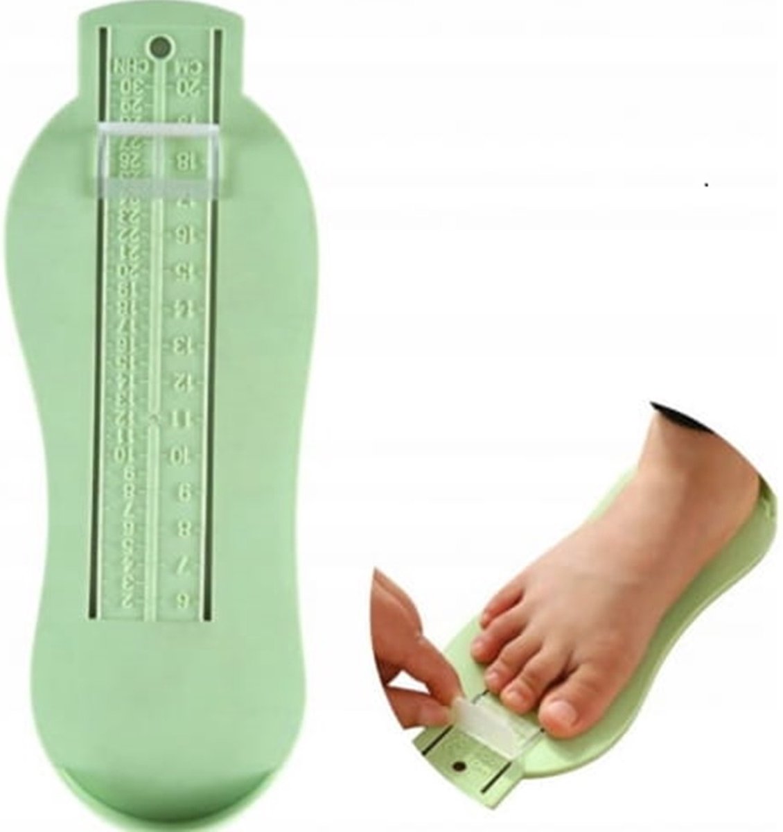 Child's Foot Measuring Tool | Child's Shoe Size Measuring Tool | Measuring Foot Size | Baby Shoe Measuring Tool | Baby Size Measurement | Green - Image 2