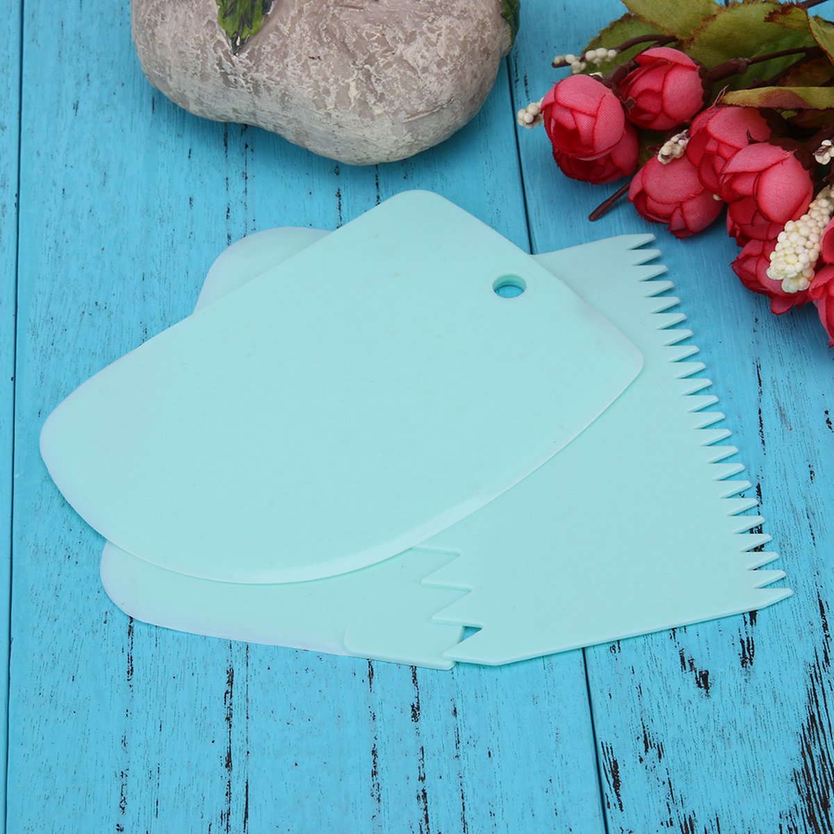 Dough Scraper | Cake Scraper | Dough Cutter | Dough Scraper | 3-Piece | Blue - Image 2