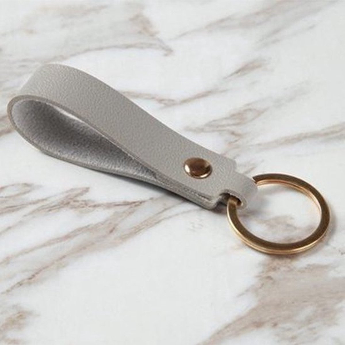 Keychain | Key Holder | PU Leather Keychain | Universal | Grey - Image 5