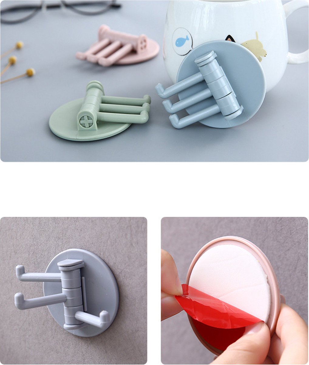 Self-Adhesive Wall Hooks | Towel Hook | Cutlery Hook | Towel Holder | Swivel Hook | 4 Piece | Beige - Image 3