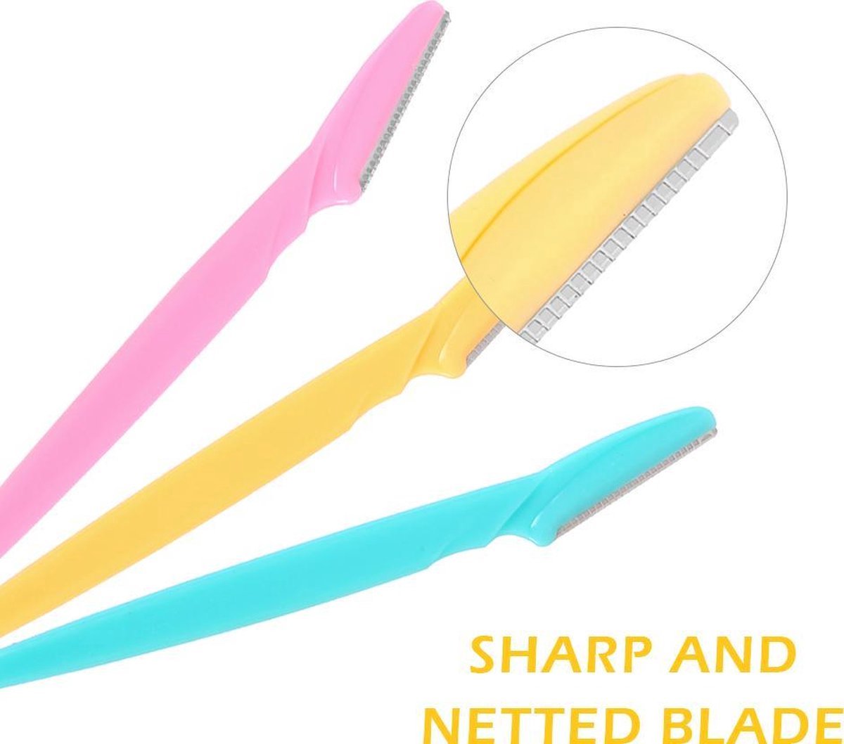 Eyebrow Scissors | Eyebrow Razor | Face Blade | Upper Lip Hair Removal | Hair Removal Blade | 3 Pieces - Image 3
