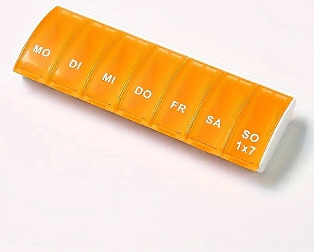 Pill Box | Pill Box | Medicine Box | Pill Box | 7 Days | 1 Week | Monday to Sunday | Orange - Image 4