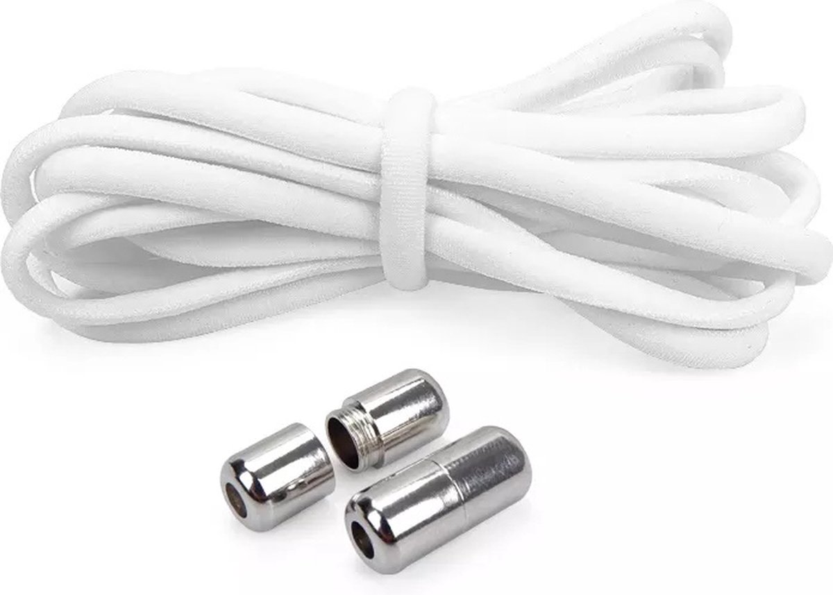 Round Laces - 105 cm - no tie - elastic laces - no tie - shoelaces - sports laces - round - shoelaces - children's laces - White - Image 3
