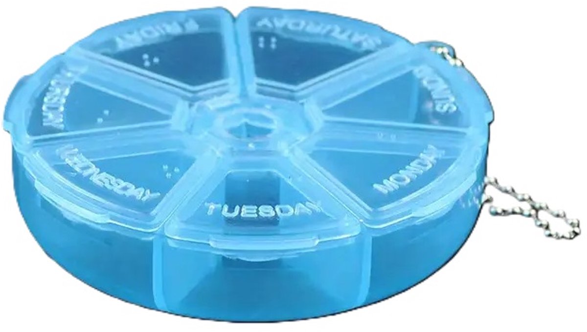 Pill box | Pill box | Medicine box | Tablet dispenser | Pill box | 7 days | Blue - Image 1