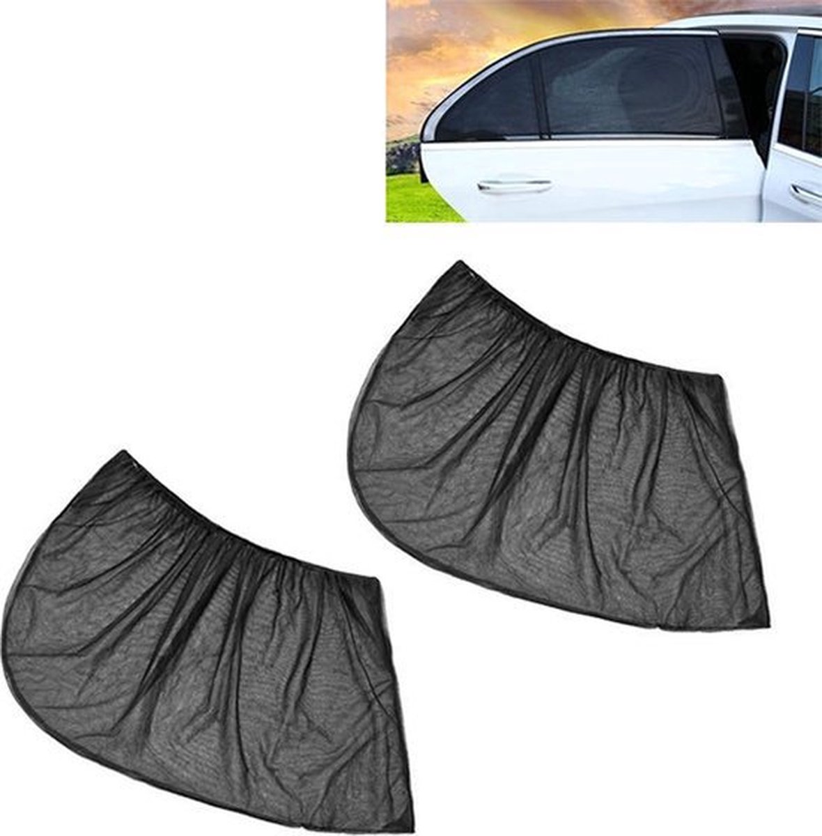 2 Pieces Car Sunshade | Car Sunshade | UV Protection SPF 30 | Rear Window Screen Sun Protection | Sunshade | Black - Image 4