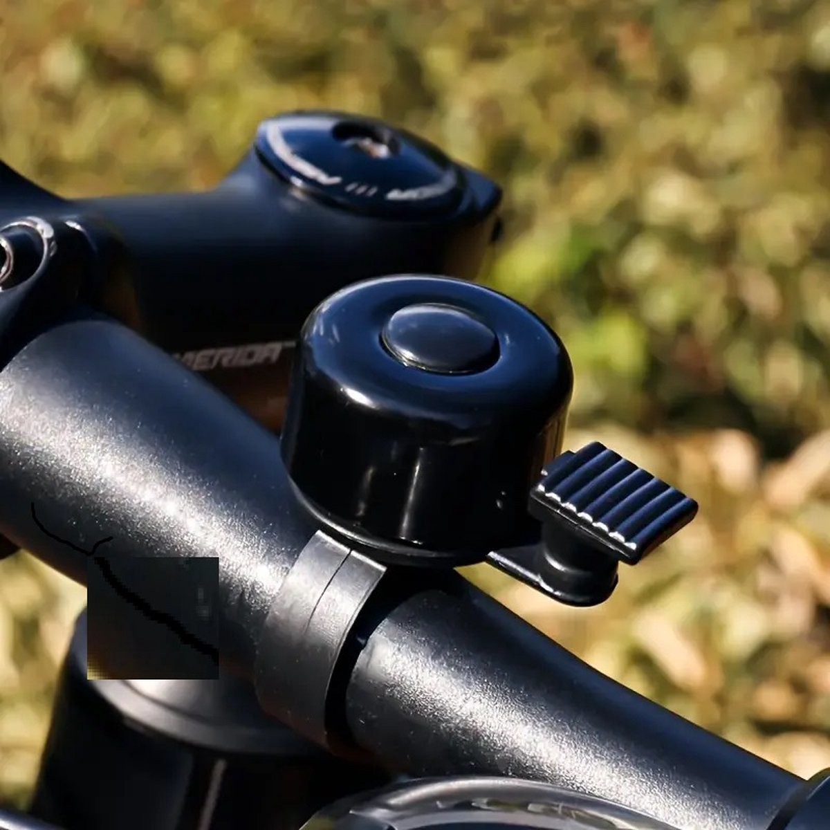 Bicycle Bell | Children's Bicycle Bell | Mini Bicycle Bell | 24 mm | Universal | Aluminum | Grooved Handle | Black - Image 2