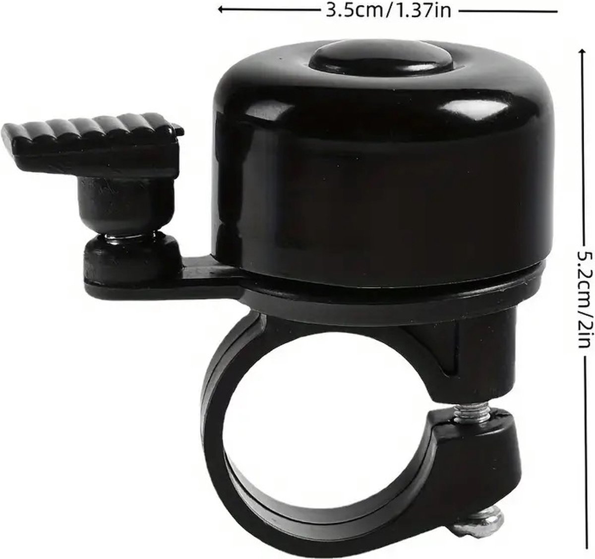 Bicycle Bell | Children's Bicycle Bell | Mini Bicycle Bell | 24 mm | Universal | Aluminum | Grooved Handle | Black - Image 3