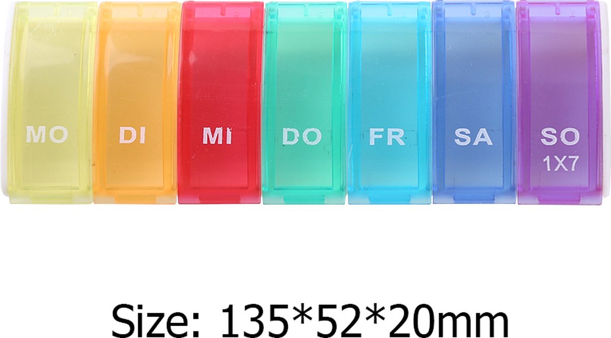Pill Box | Pill Box | Medicine Box | Pill Box | 7 Days | 1 Week | Monday to Sunday | Multicolor - Image 3
