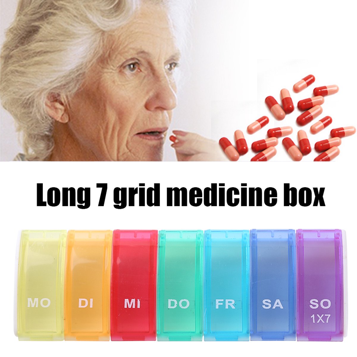 Pill Box | Pill Box | Medicine Box | Pill Box | 7 Days | 1 Week | Monday to Sunday | Multicolor - Image 5