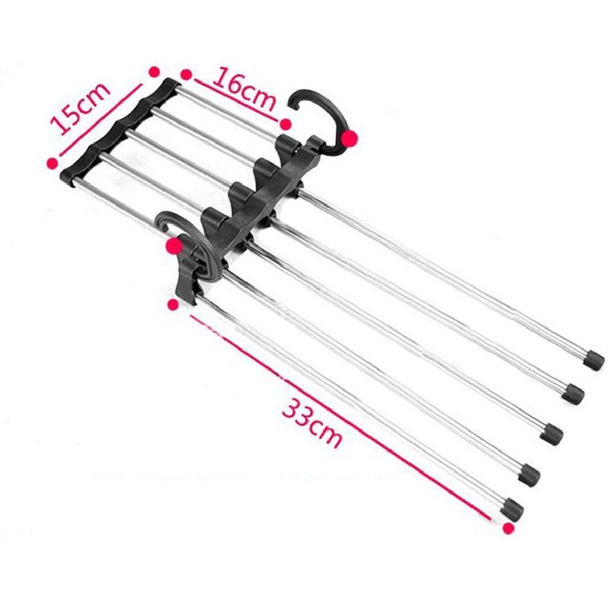 Trouser hanger Clothes hanger - Clothes rail - Trouser hanger Clothes hanger - Metal trouser rail - 5 garments - Image 4