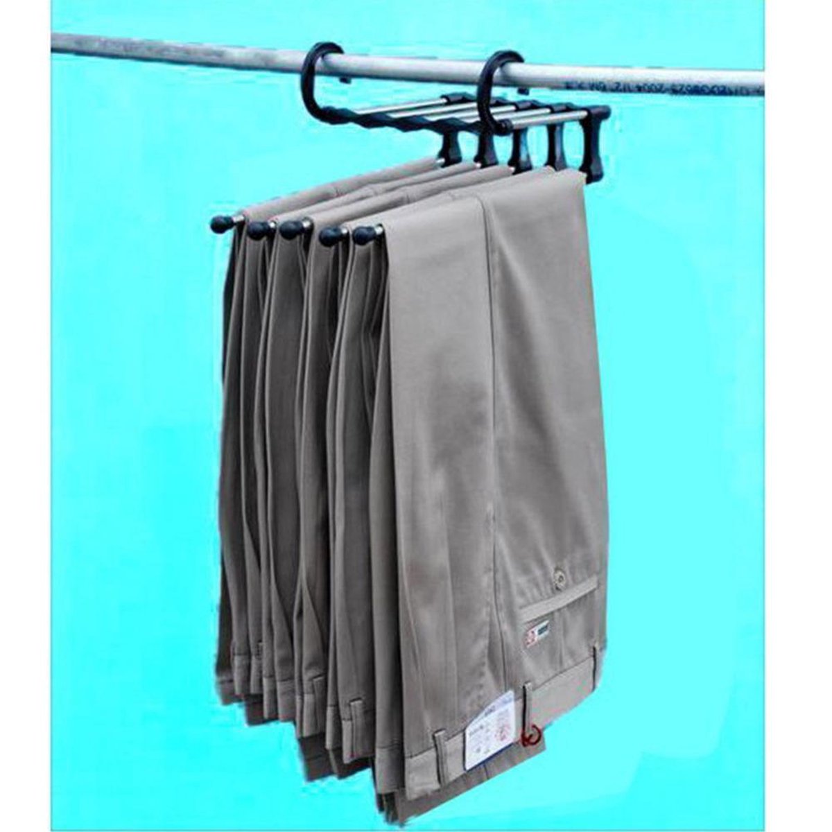 Trouser hanger Clothes hanger - Clothes rail - Trouser hanger Clothes hanger - Metal trouser rail - 5 garments - Image 5