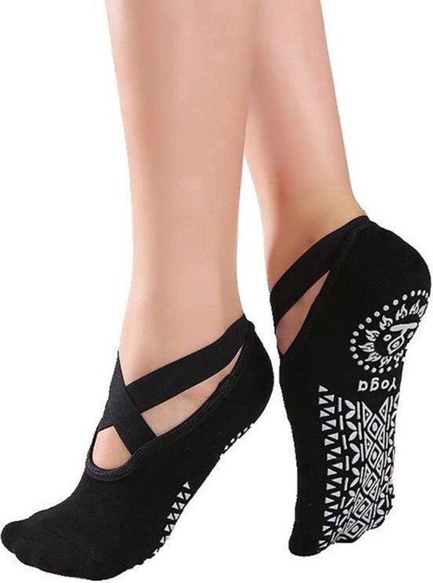 Closed Toe Yoga Socks | With Anti-Slip Bottom | Anti-Slip Socks | Pilates Socks | Size 36-40 | Black - Image 1