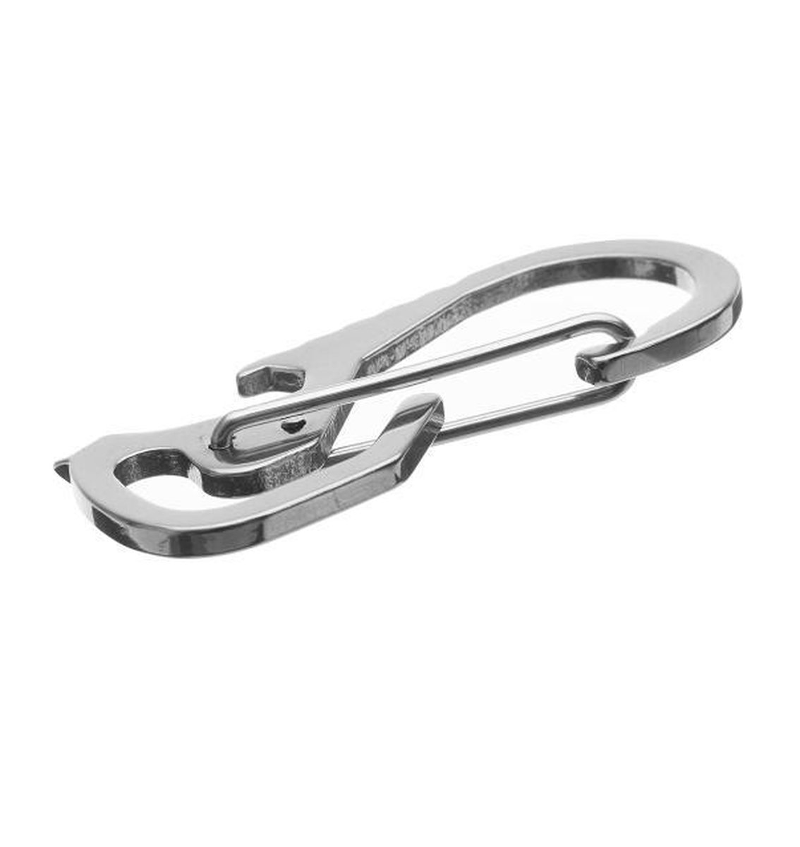 Carabiner / keychain with bottle opener - Silver - Image 1