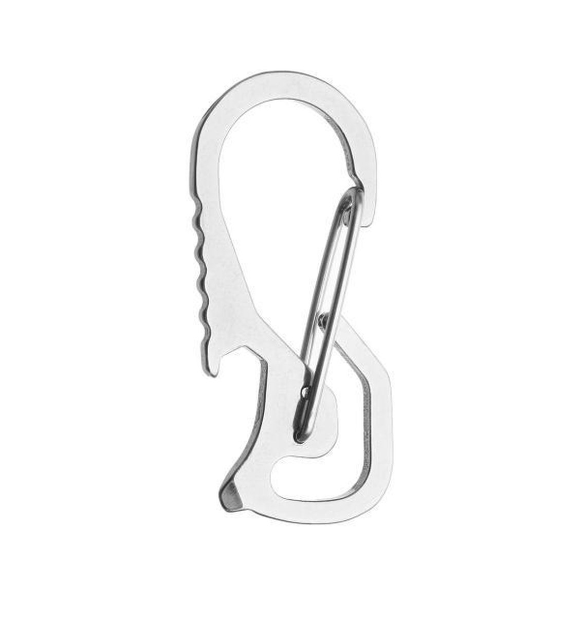 Carabiner / keychain with bottle opener - Silver - Image 2