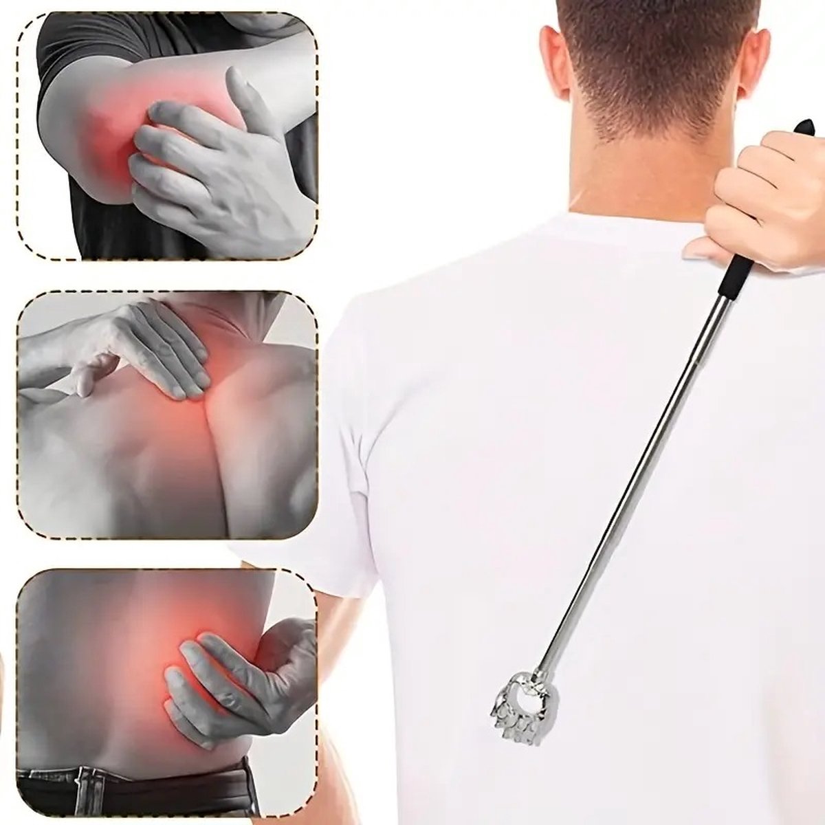 Extendable Back Scratcher Bear's Claw | Adjustable Back Scratcher | Massage Scratcher | Telescopic Back Scratcher | Anti-Itch | Up to 53 CM | Stainless Steel | Green - Image 3