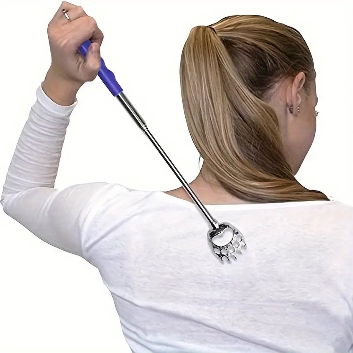 Extendable Back Scratcher Bear's Claw | Adjustable Back Scratcher | Massage Scratcher | Telescopic Back Scratcher | Anti-Itch | Up to 53 CM | Stainless Steel | Green - Image 4
