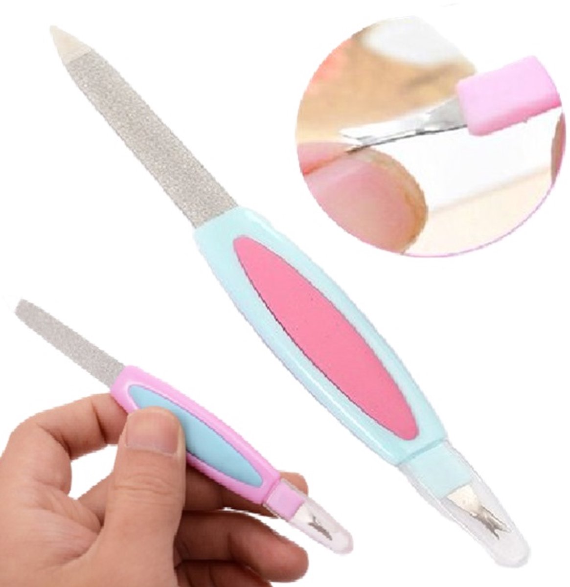 Cuticle Remover and Nail File in 1 | Cuticle Cutter | Stainless Steel Nail File | Cuticle Pusher | Cuticle Remover | Cuticle Pusher - Image 1