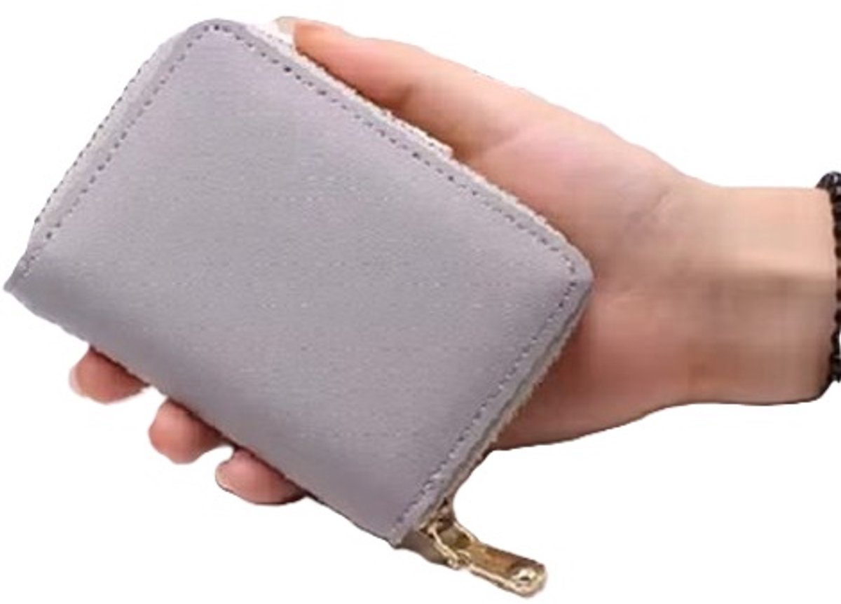 Card Holder with Anti-RFID | Credit Card Holder | With Cash Compartment | Card Holder - Wallet | PU Leather | Wallet | Grey - Image 1