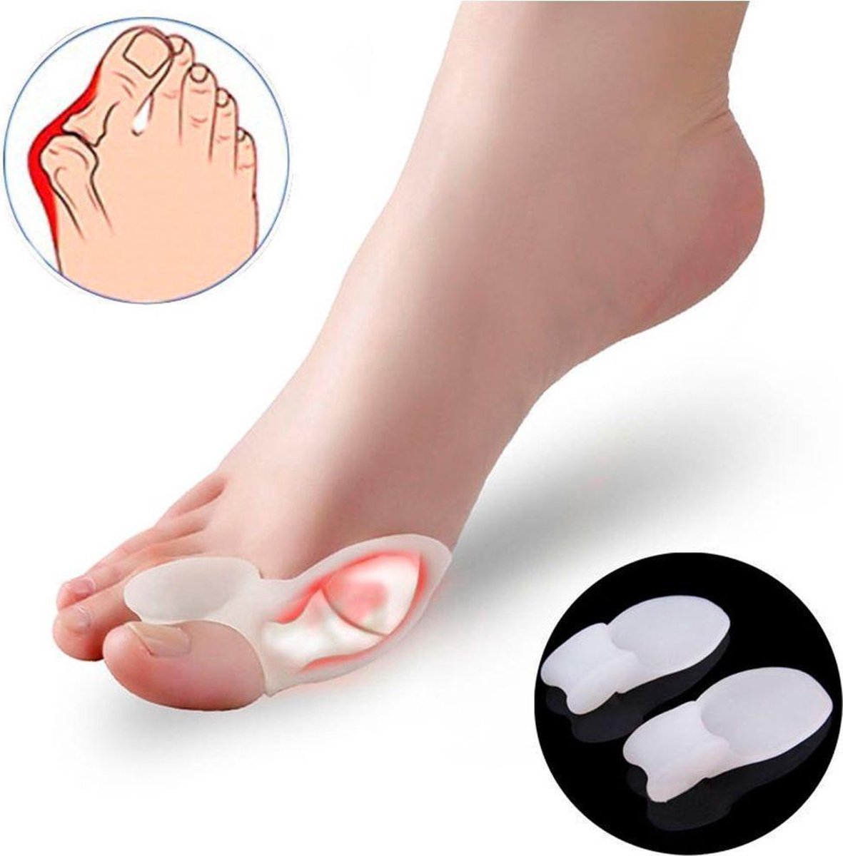 4x silicone big toe corrector/spreader (hallus valgus) - Image 1