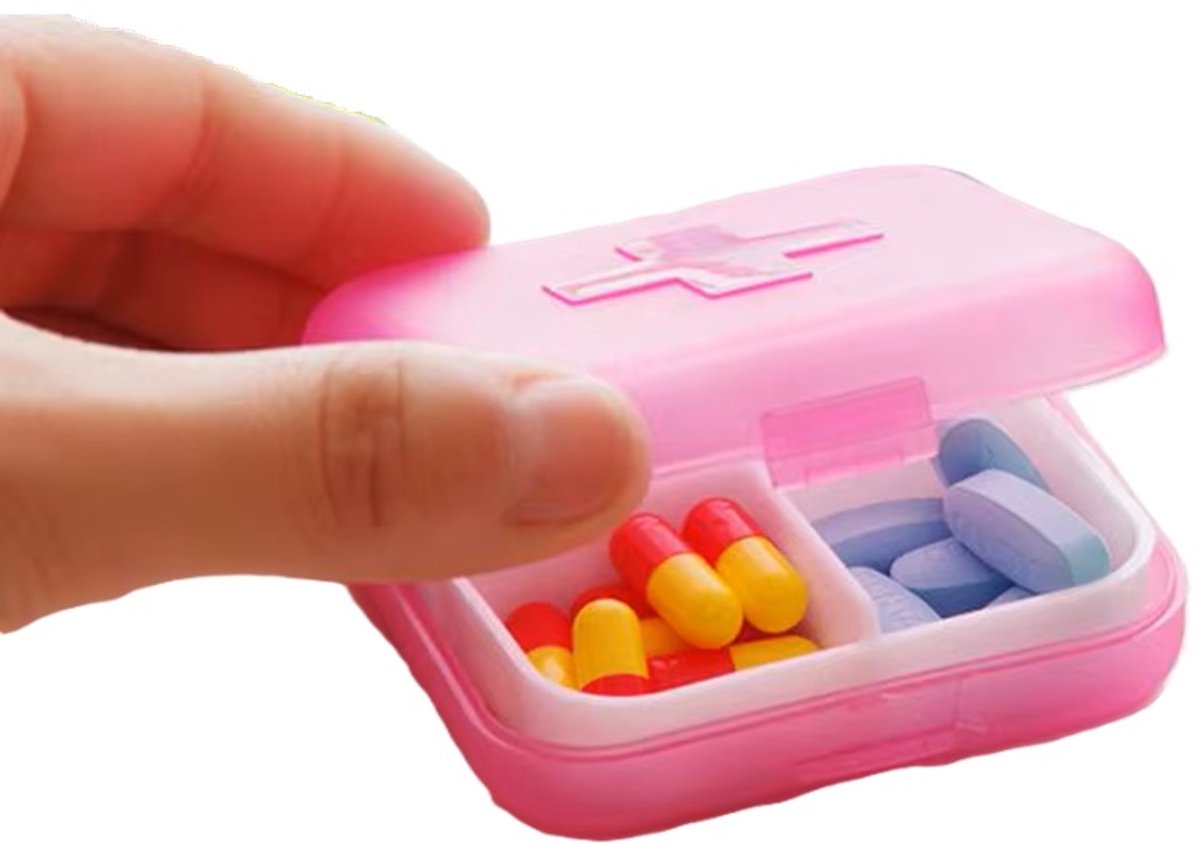 Medicine box | Pill box | Pill case | 4 compartments | Sealed | Red - Image 4