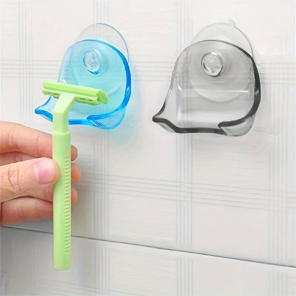 Self-Adhesive Razor Holder | Razor Tray | Self-Adhesive Razor Holder | Hook for Razor | Hanging Razor | Blue - Image 4