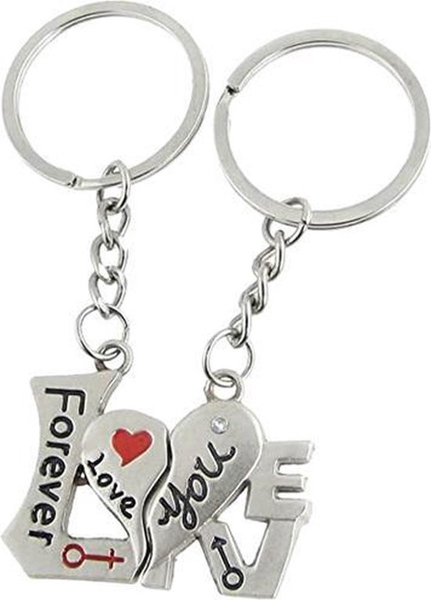 2-Piece Keychain Forever Love You | Couples Keychain | For Him & Her | Silver - Image 4